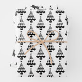 Moderne Schwarz-Weiß-Weihnachtsbaumen Geschenkpapier Set (Beispiel)