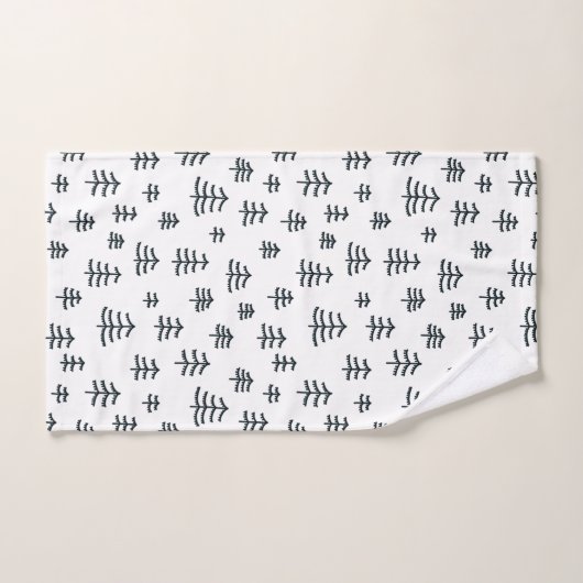 Moderne Schwarz-Weiß Weihnachtsbaumen Schneeflocke Badhandtuch Set (Handtuch)