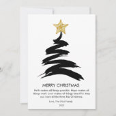 Moderne Schwarz-Weiß-Weihnachtsbaumflat Feiertagskarte (Vorderseite)