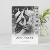 Moderne Schwarz-Weiß-Weihnachtsgrüße Feiertagskarte (Stehend Vorderseite)