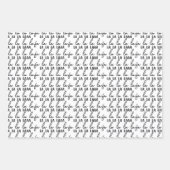 Moderne Schwarz-Weiß-Weihnachtsmuster-Familie Geschenkpapier Set (Vorderseite 2)