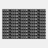 Moderne Schwarz-Weiß-Weihnachtsmuster-Familie Geschenkpapier Set (Vorderseite)