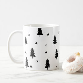 Moderne Schwarz-Weiß-Weihnachtszeit-Tasse Kaffeetasse