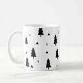 Moderne Schwarz-Weiß-Weihnachtszeit-Tasse Kaffeetasse (Links)
