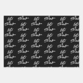 Moderne Schwarz-Weiß-Weihnachtszitate Geschenkpapier Set (Vorderseite 3)