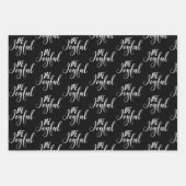 Moderne Schwarz-Weiß-Weihnachtszitate Geschenkpapier Set (Vorderseite 2)