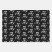 Moderne Schwarz-Weiß-Weihnachtszitate Geschenkpapier Set (Vorderseite)