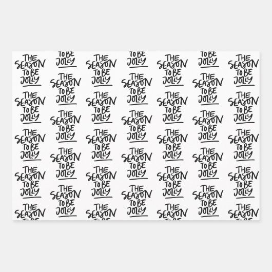 Moderne Schwarz-Weiß-Weihnachtszitate Geschenkpapier Set (Vorderseite 3)