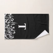 Moderne Schwarz-Weiß-Wildblumen mit Blumenmuster Handtuch (Handtuch)