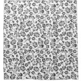 Moderne Schwarz-Weiß-Winterberries Duschvorhang (Vorderseite)