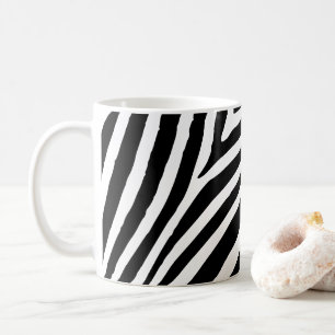 Moderne Schwarz-Weiß-Zebrastreifen Kaffeetasse