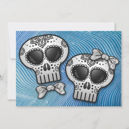 Moderne Schwarz-Weiß-Zucker-Hülle Elegante Hochzei Einladung (Rückseite)