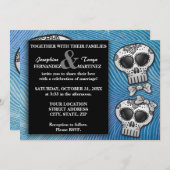 Moderne Schwarz-Weiß-Zucker-Hülle Elegante Hochzei Einladung (Vorne/Hinten)