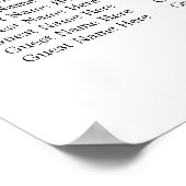 Moderne Schwarz-weiße 15 Tische für Hochzeiten Poster (Ecke)