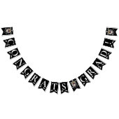 Moderne Schwarz-weiße 3-Foto-Graduationsstufe, Dip Wimpelkette (Alle)