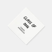 Moderne schwarz-weiße Abschlussfeier Serviette (Ecke)