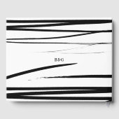 Moderne Schwarz-weiße Abstrakte Gastgeschenk Hochz Gästebuch (Rückseite)