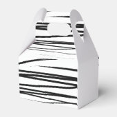 Moderne Schwarz-weiße Abstrakte Gastgeschenk Hochz Geschenkschachtel (Rückseite)