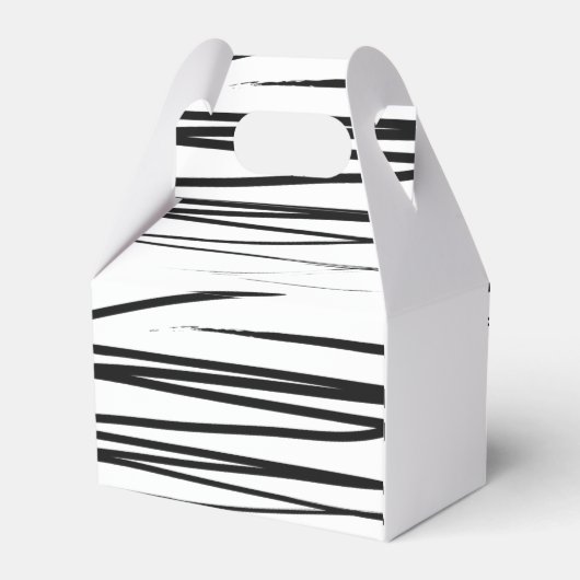 Moderne Schwarz-weiße Abstrakte Gastgeschenk Hochz Geschenkschachtel (Rückseite)