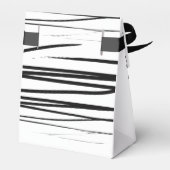 Moderne Schwarz-weiße Abstrakte Gastgeschenk Hochz Geschenkschachtel (Rückseite)