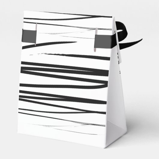 Moderne Schwarz-weiße Abstrakte Gastgeschenk Hochz Geschenkschachtel (Rückseite)
