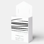 Moderne Schwarz-weiße Abstrakte Gastgeschenk Hochz Geschenkschachtel (Geöffnet)