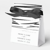 Moderne Schwarz-weiße Abstrakte Gastgeschenk Hochz Geschenkschachtel (Vorderseite)