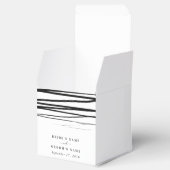 Moderne Schwarz-weiße Abstrakte Gastgeschenk Hochz Geschenkschachtel (Geöffnet)