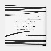 Moderne Schwarz-weiße Abstrakte Gastgeschenk Hochz Magnet (Vorne)