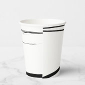 Moderne Schwarz-weiße Abstrakte Gastgeschenk Hochz Pappbecher (Rechts)