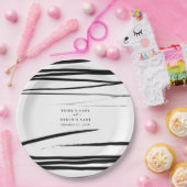 Moderne Schwarz-weiße Abstrakte Gastgeschenk Hochz Pappteller (Party)