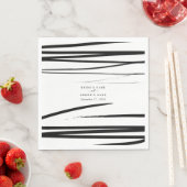 Moderne Schwarz-weiße Abstrakte Gastgeschenk Hochz Serviette (Beispiel)