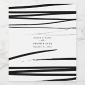 Moderne Schwarz-weiße Abstrakte Gastgeschenk Hochz Weinetikett (Einzelnes Label)