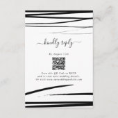Moderne Schwarz-weiße Abstrakte Hochzeit Begleitkarte (Vorderseite)