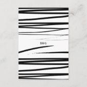 Moderne Schwarz-weiße Abstrakte Hochzeit Begleitkarte (Rückseite)