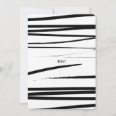 Moderne Schwarz-weiße Abstrakte Hochzeit Einladung (Rückseite)