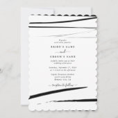 Moderne Schwarz-weiße Abstrakte Hochzeit Einladung (Vorderseite)