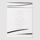 Moderne Schwarz-weiße Abstrakte Hochzeit Pergament Einladungen (Vorderseite)