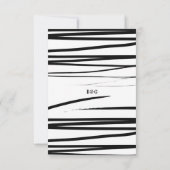 Moderne Schwarz-weiße Abstrakte Hochzeit RSVP Karte (Rückseite)