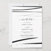Moderne Schwarz-weiße Abstrakte Hochzeit Save The Date (Vorderseite)