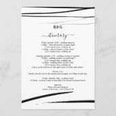 Moderne Schwarz-weiße Abstrakte Hochzeitreise Programm (Rückseite)