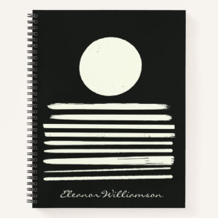 Moderne Schwarz-weiße Abstrakte Kunst Personalisie Notizblock