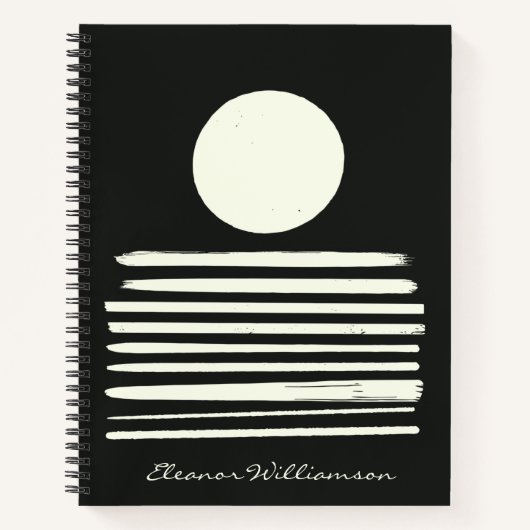 Moderne Schwarz-weiße Abstrakte Kunst Personalisie Notizblock (Vorderseite)