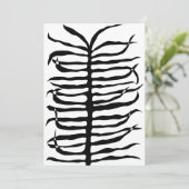 Moderne Schwarz-weiße Abstrakte Palm Frontend Trop Save The Date (Stehend Vorderseite)