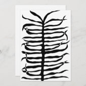 Moderne Schwarz-weiße Abstrakte Palm Frontend Trop Save The Date (Vorne/Hinten)