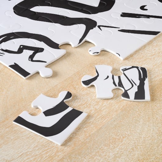 Moderne Schwarz-weiße abstrakte Puzzle (Seite)