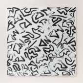 Moderne Schwarz-weiße abstrakte Puzzle (Horizontal)