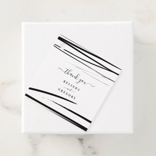 Moderne Schwarz-weiße Abstrakte QR-Hochzeit Geschenkanhänger (Beispiel)