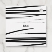 Moderne Schwarz-weiße Abstrakte QR-Hochzeit Geschenkanhänger (Rückseite)