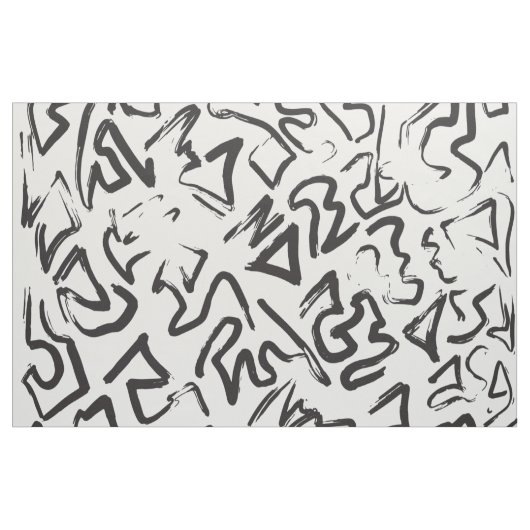Moderne Schwarz-weiße abstrakte Stoff (Yard (91,4 cm))